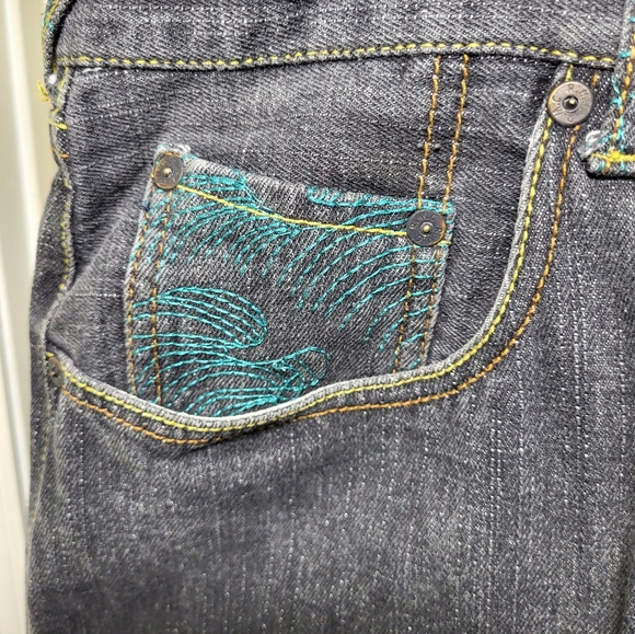 RMC Red Monkey Company Embroidered Jeans Martin Ksohoh Size 42 Statement Denim - Picture 8 of 11